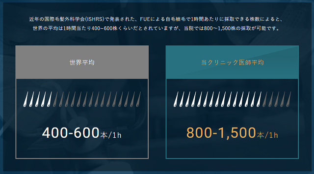 自毛植毛で採取できる株数