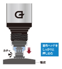 STEP③：【準備】頭皮にカチッと押し込む